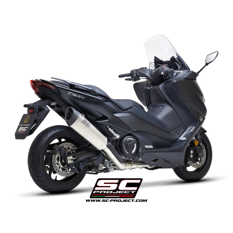 SC-Project uitlaatsysteem 2-1 SC1-R zilver | Yamaha T-Max 560