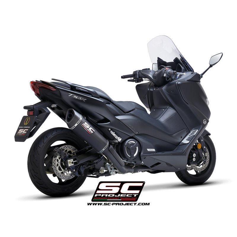 SC-Project Ful Exhaust System 2-1 SC1-R black/carbon | Yamaha T-Max 560