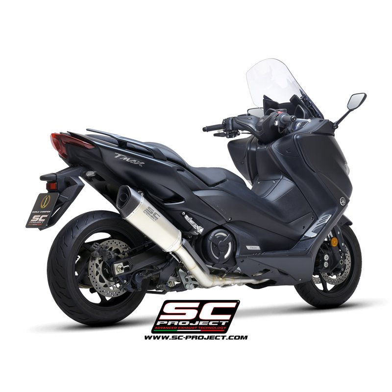 SC-Project Ful Exhaust System 2-1 SC1-R silver | Yamaha T-Max 560