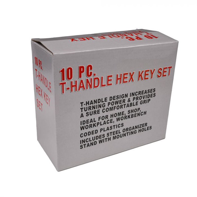 Bike-It T-Handle Hexagon Key Sets With Rack (10pc )