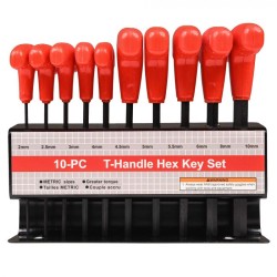 Bike-It T-Handle Hexagon Key Sets With Rack (10pc )