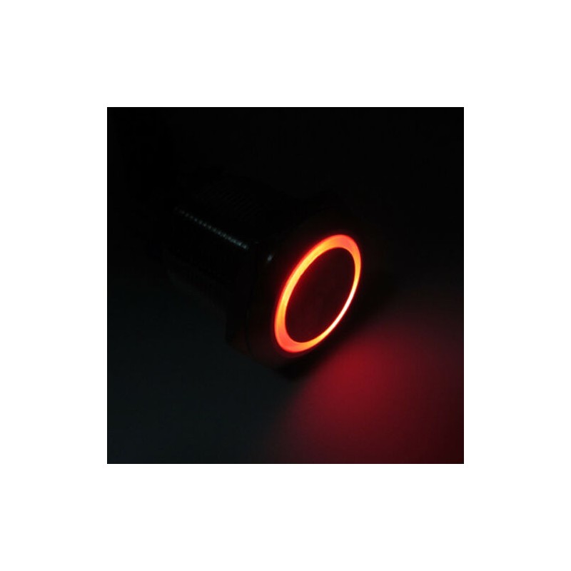 Highsider Pushbutton RVS zilver met LED rood