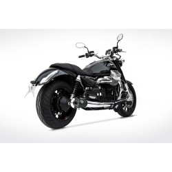 Zard Uitlaatdempers Rond Zwart RVS | Moto Guzzi California 1400