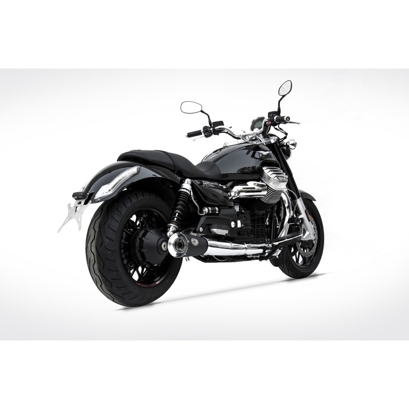 Zard Exhausts round black RVS | Moto Guzzi California 1400