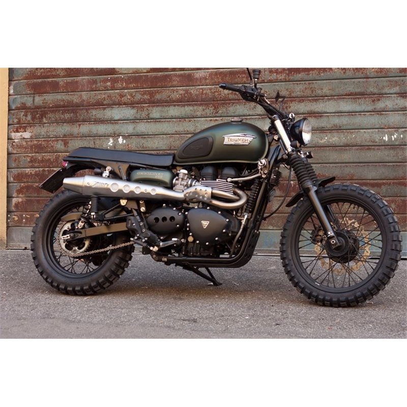 Zard Full Exhaust System 2-1 Conical round High RVS | Triumph Scrambler