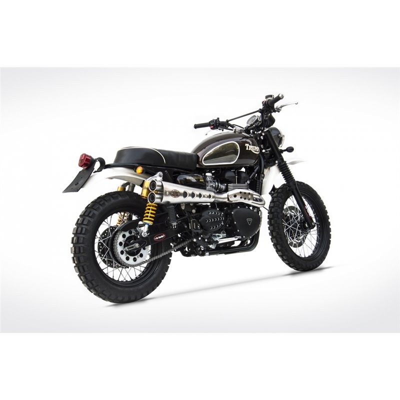 Zard Full Exhaust System 2-1 Special Edition High Mount Matt RVS | Triumph Scrambler