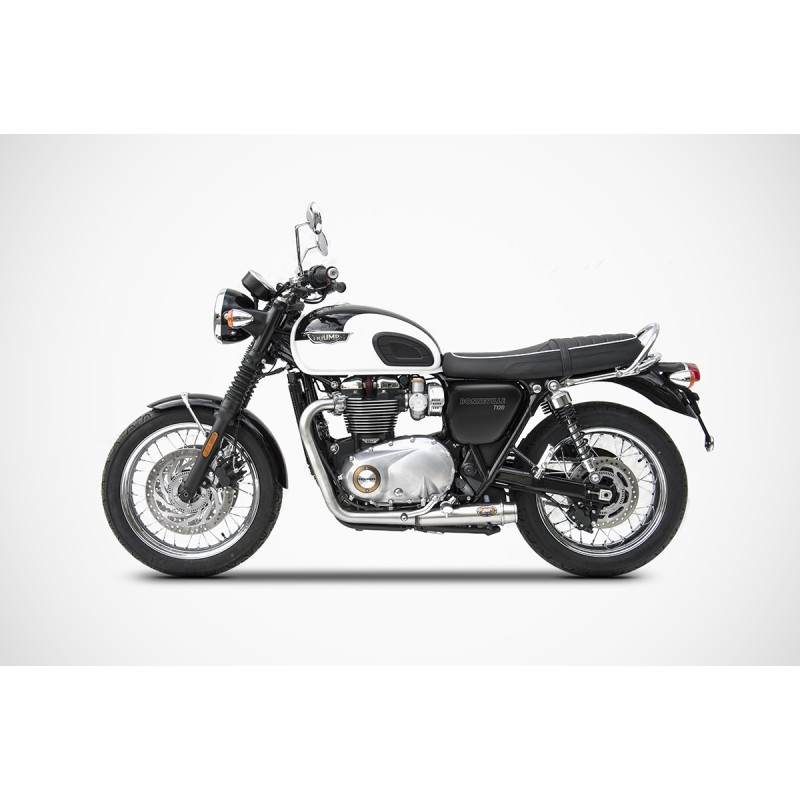 Zard Uitlaatdempers Short Low Mount RVS | Triumph Bonneville T120
