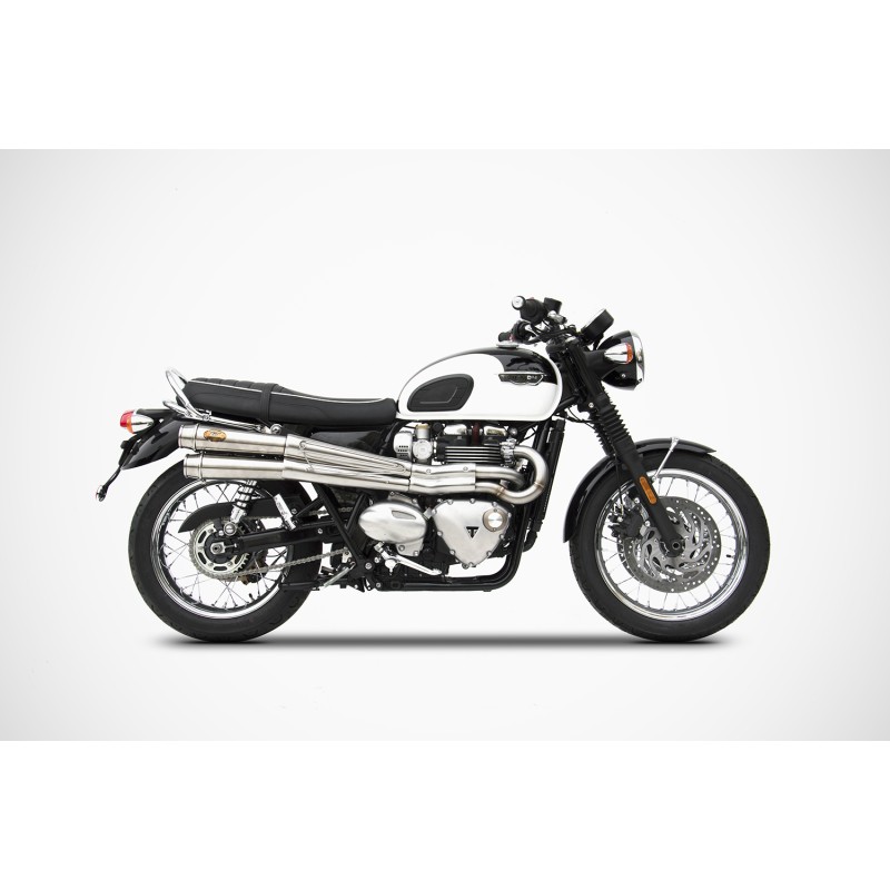 Zard Full Exhaust System 2-2 High Mount RVS | Triumph Bonneville T120