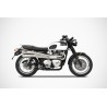 Zard Full Exhaust System 2-2 High Mount RVS | Triumph Bonneville T120