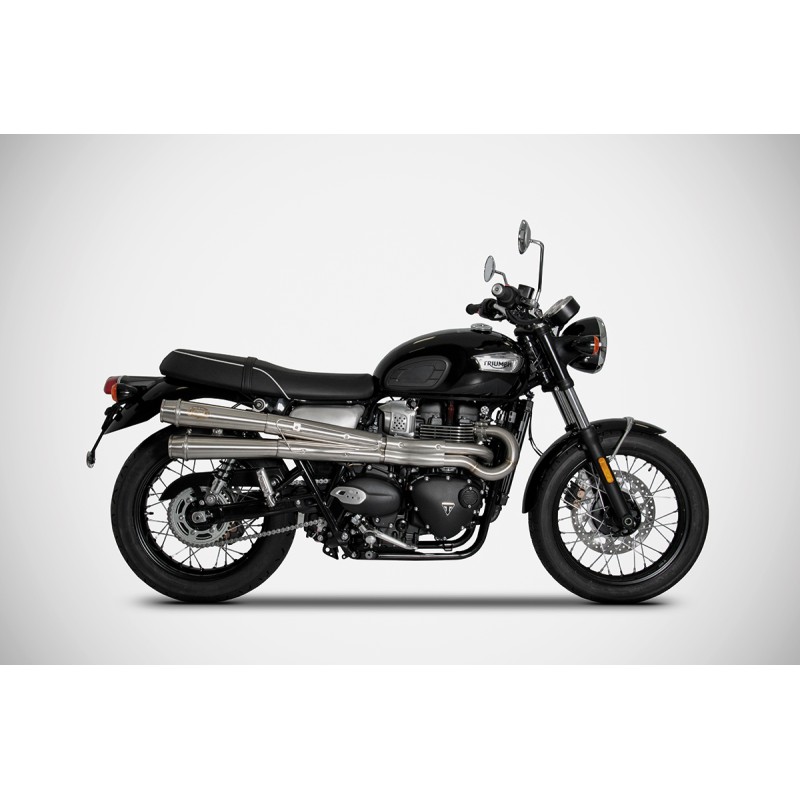 Zard Full Exhaust System 2-2 High Mount RVS | Triumph Bonneville T120