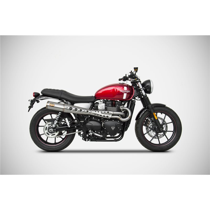 Zard Full Exhaust System 2-1 High Mount RVS | Triumph Street Twin