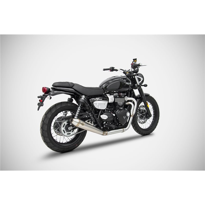 Zard Full Exhaust System 2-1 Conical Low Mount RVS | Triumph Scrambler 900