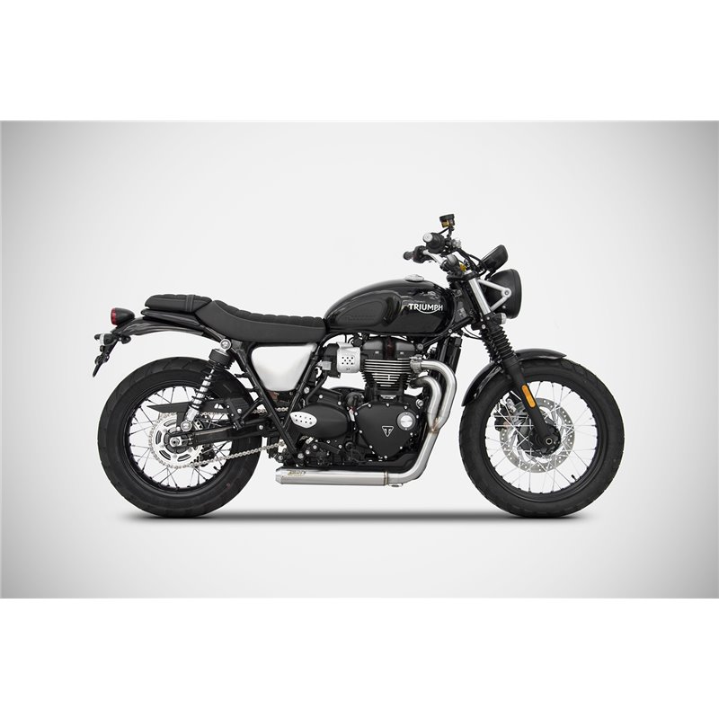 Zard Full Exhaust System 2-1 Conical Low Mount RVS | Triumph Scrambler 900