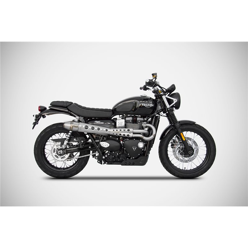 Zard Full Exhaust System 2-1 Conical High Mount RVS | Triumph Scrambler 900