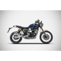 Zard Full Exhaust System 2-1 RVS/Carbon | Triumph Scrambler 1200