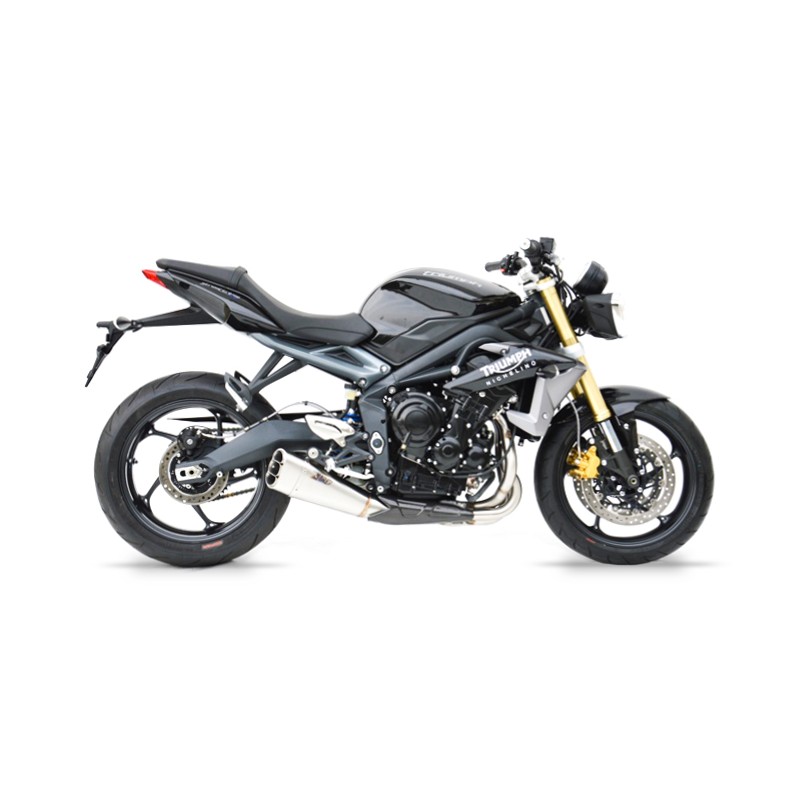 Zard Exhaust Short Low Mount RVS | Triumph Street Triple