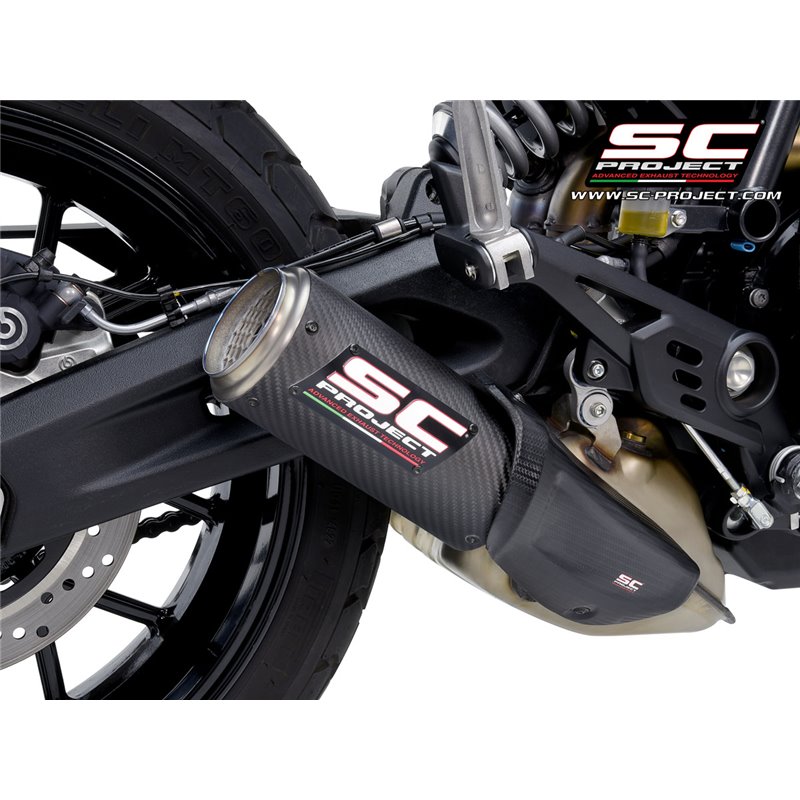 SC-Project Uitlaat CR-T carbon (grid) Ducati Scrambler 800