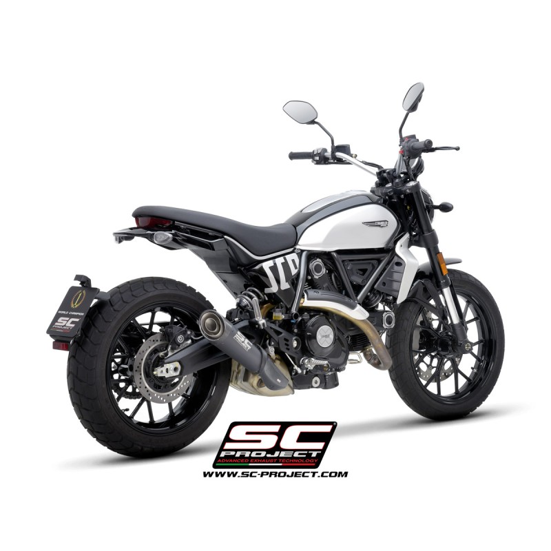 SC-Project Uitlaat S1 titanium Zwart | Ducati Scrambler 800