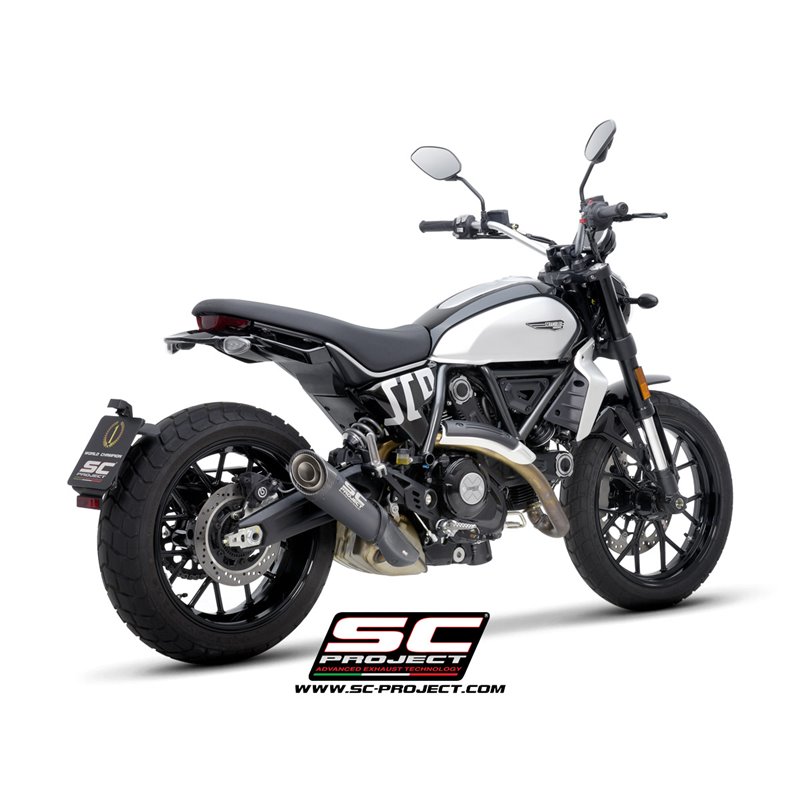 SC-Project Uitlaat S1 titanium Zwart | Ducati Scrambler 800