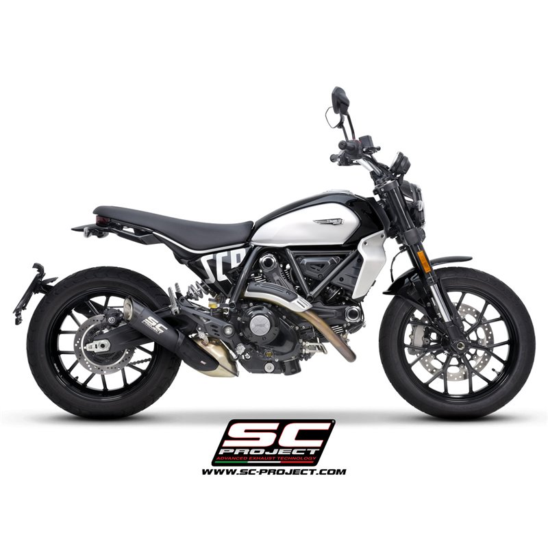 SC-Project Uitlaat S1 titanium Zwart | Ducati Scrambler 800