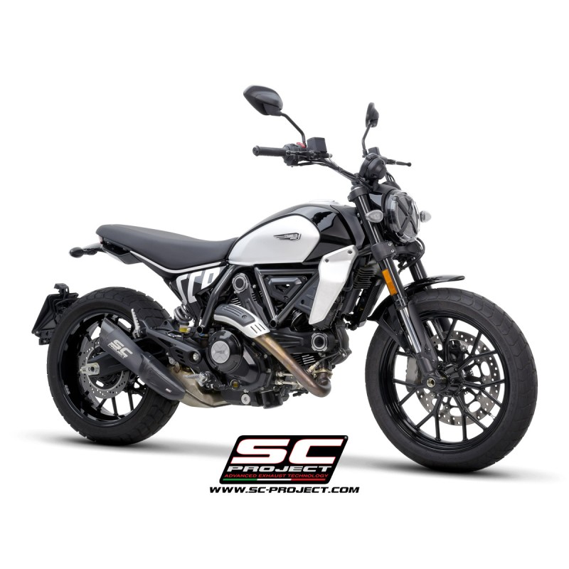 SC-Project Uitlaat S1 titanium Zwart | Ducati Scrambler 800