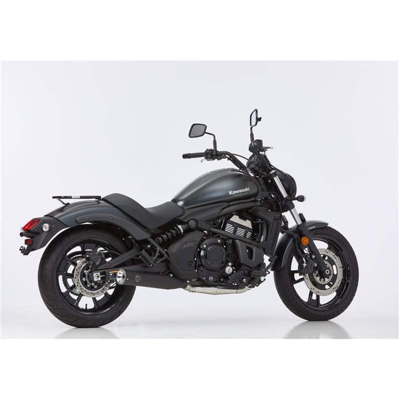 Falcon Uitlatensysteem 2-1 (met kat) Double Groove zwart | Kawasaki Vulcan S