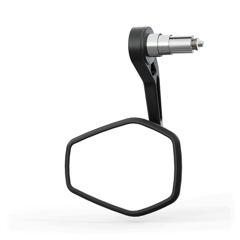 HIGHSIDER ESAGANO-RS EVO handlebar end mirror, black / silver, for 1 u. 7/8 inch, E-tested, piece