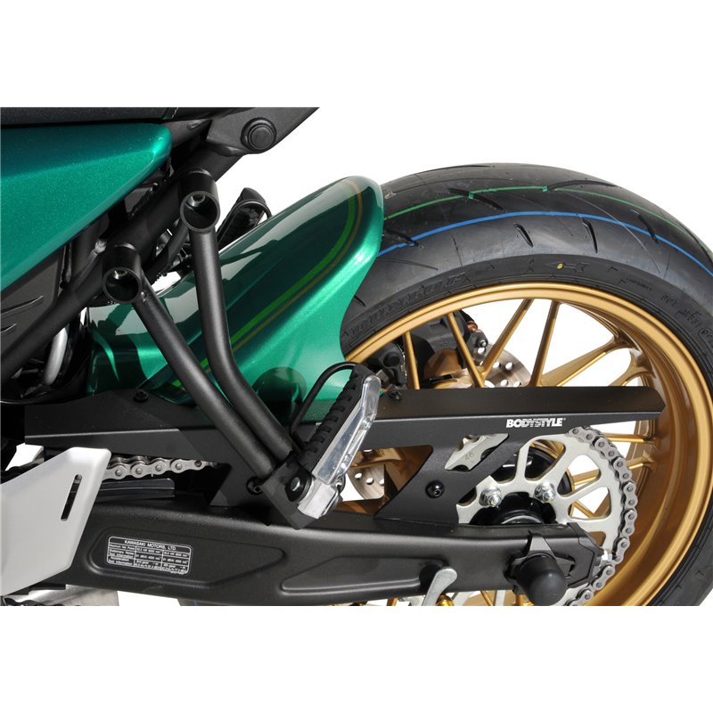 Bodystyle Hugger Rear with alloy chain guard | Kawasaki Z650RS black/green/gray