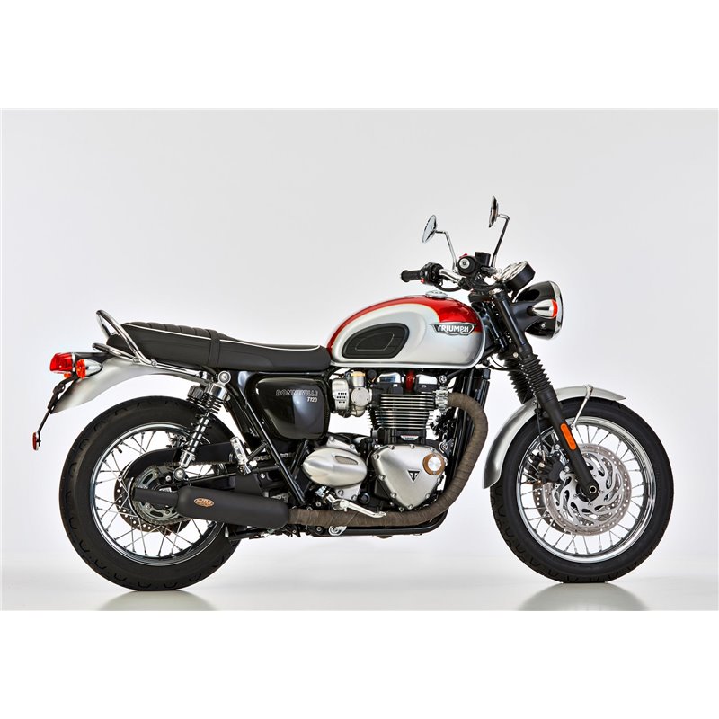 Shark Uitlaat Retro Classic | Triumph Bonneville T100/T120 | zwart