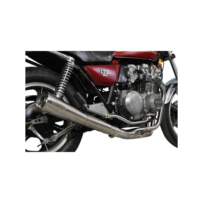 Delkevic Exhaust System Classic Megaphone 4-1 | S.S.| Kawasaki Z550C LTD