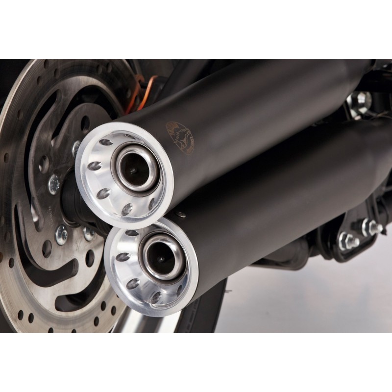 Falcon Uitlatensysteem Double Groove | Harley Davidson Softail | zwart