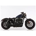 Falcon Full exhaust system Double Groove | Harley Davidson Sportster XL | black