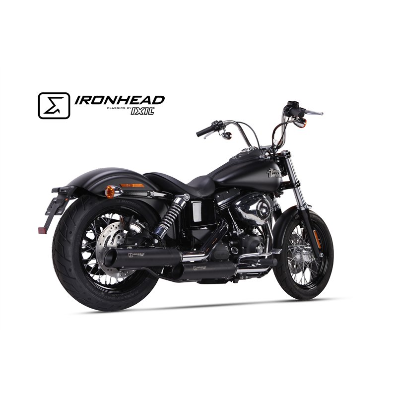 IXIL Uitlaat (onderste) Ironhead Round HC1-3B | Zwart | Harley Davidson Dyna Street Bob