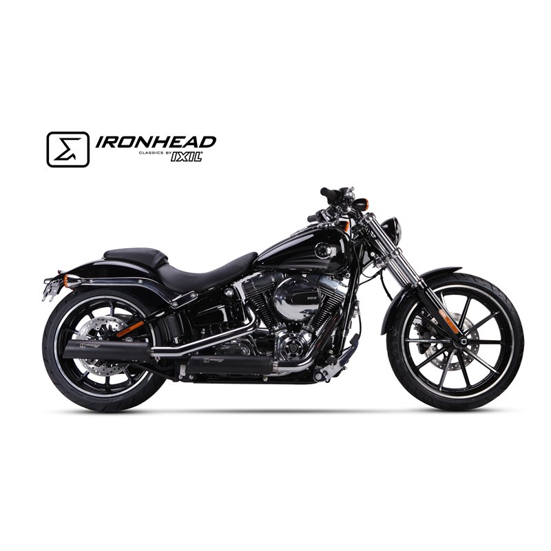 IXIL Uitlaat (bovenste) Ironhead Round HC1-3B | Zwart | Harley Davidson Softail Breakout