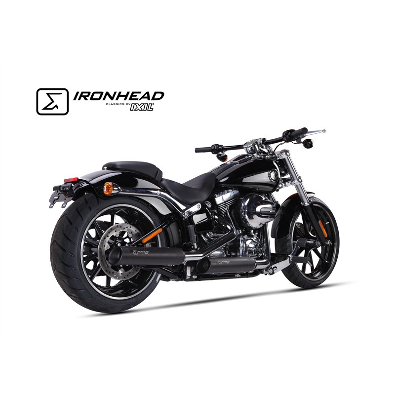 IXIL Uitlaat (bovenste) Ironhead Round HC1-3B | Zwart | Harley Davidson Softail Breakout