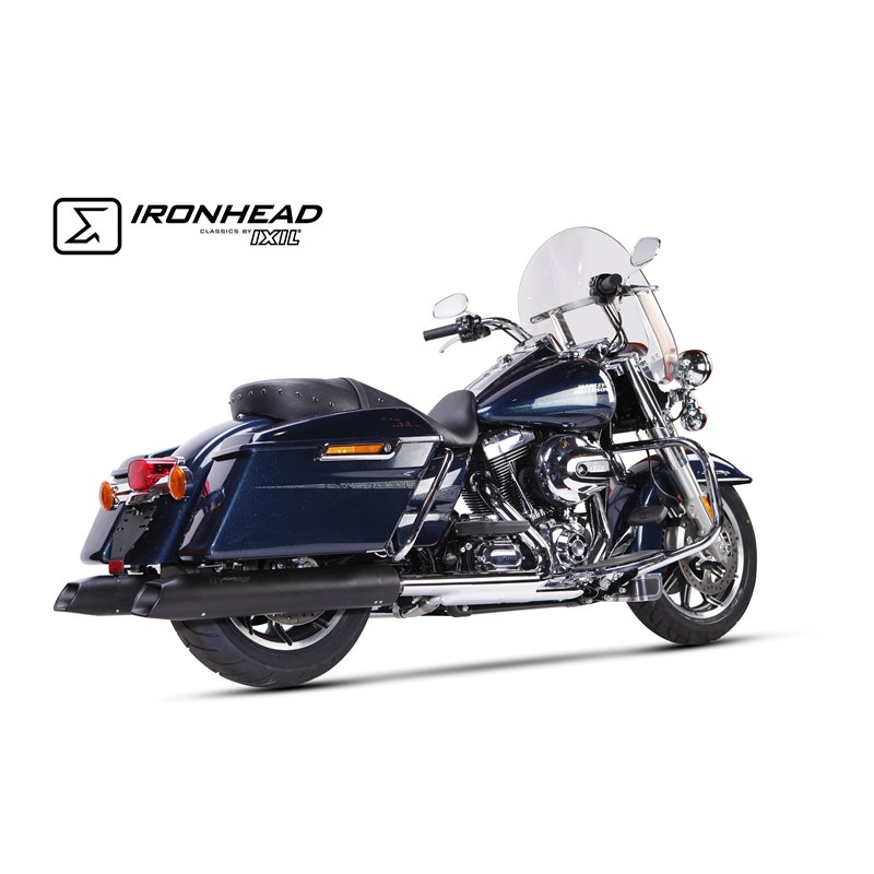 IXIL Uitlaat rechts Ironhead Round HC2-1B | Zwart | Harley Davidson Touring Road King