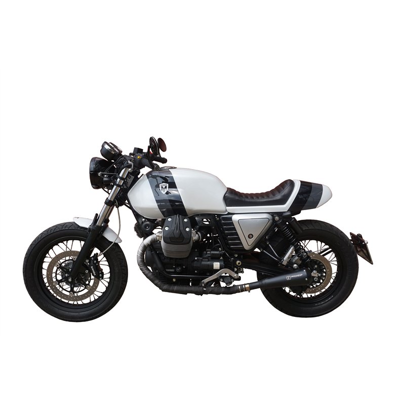 IXIL Uitlaat links Ironhead Conical OVC11SB | Zwart | Moto Guzzi V7 II