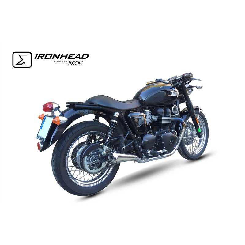 IXIL Uitlaat links Ironhead Conical OVC11SS | Zilver | Triumph 865 Bonneville T100