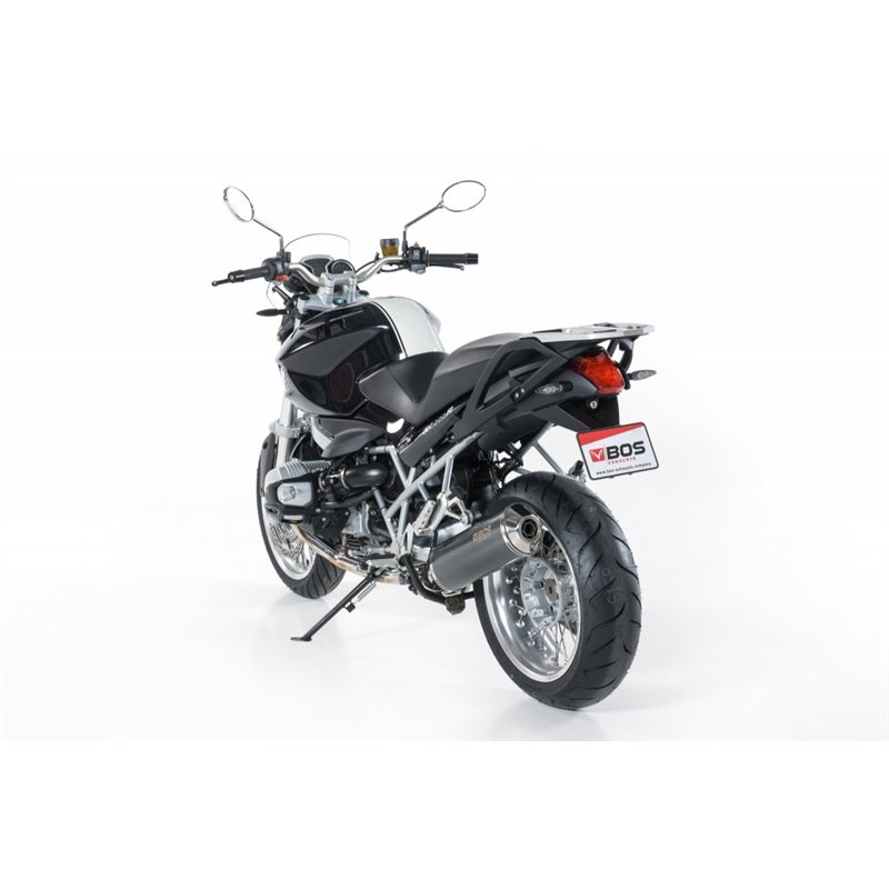 BOS Uitlaat Oval 120 | Zilver | BMW R1200R