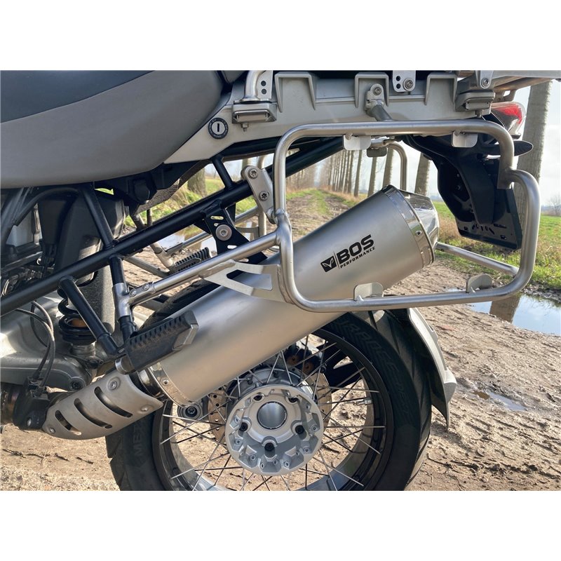 BOS Exhaust Oval 120 | Silver | BMW R1200GS
