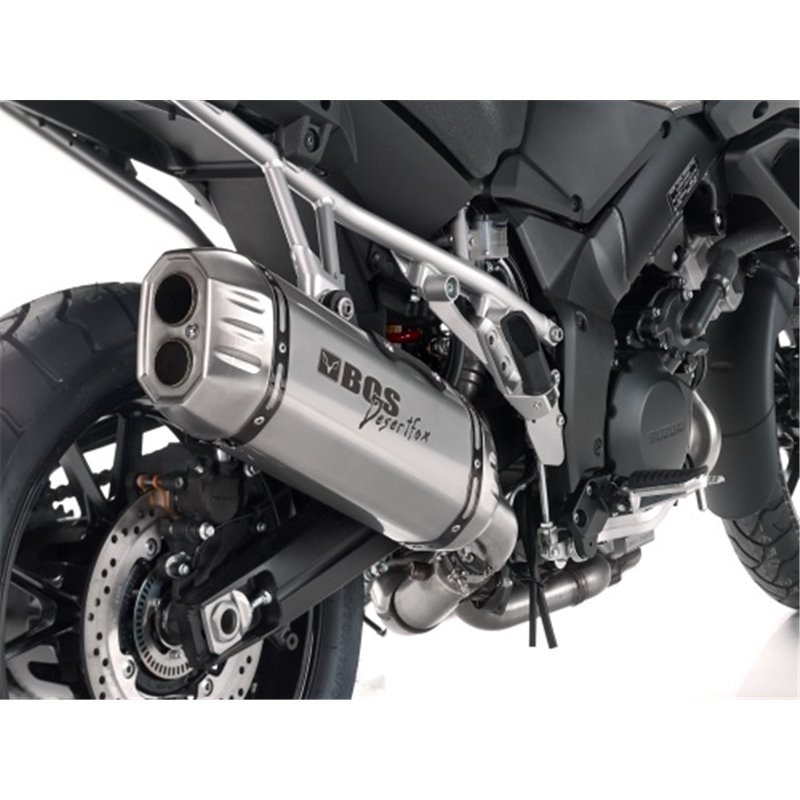 BOS Uitlaat Desert Fox | Zilver | Suzuki DL1000 V-Strom