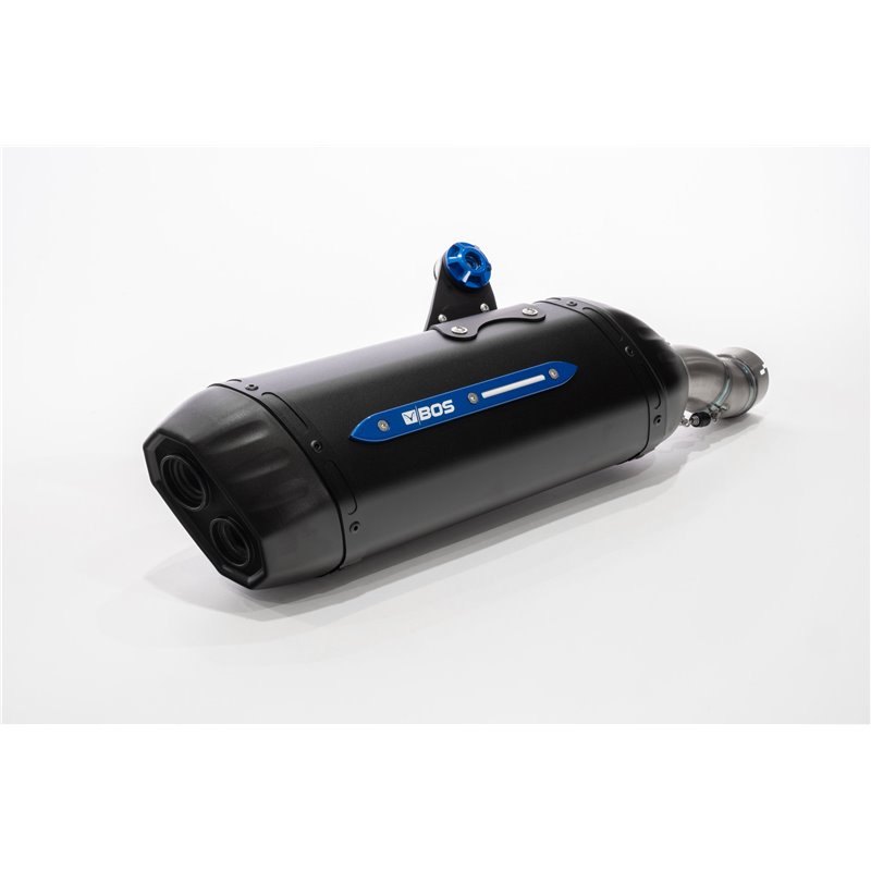 BOS Uitlaat Desert Fox Black Edition (blauwe protector) | Zwart | BMW R1250GS