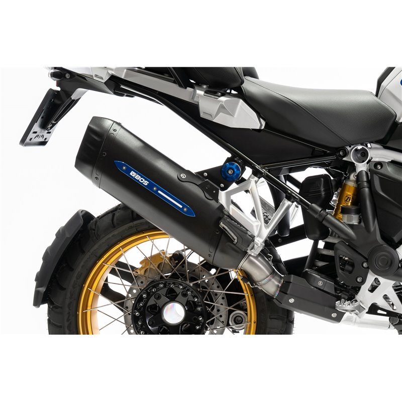 BOS Uitlaat Desert Fox Black Edition (blauwe protector) | Zwart | BMW R1250GS