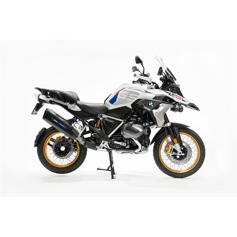 BOS Uitlaat Desert Fox Black Edition (blauwe protector) | Zwart | BMW R1250GS