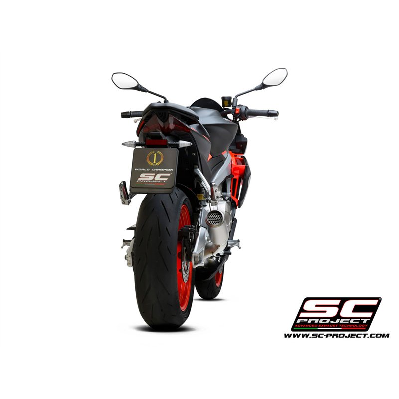 SC-Project Exhaust System 2-1 CR-T StoneGuard | Silver | Aprilia Tuono 660