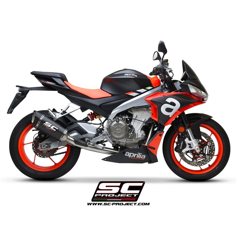 SC-Project Exhaust System 2-1 SC1-R | Silver | Aprilia Tuono 660