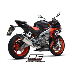 SC-Project Exhaust System 2-1 SC1-R | Silver | Aprilia Tuono 660