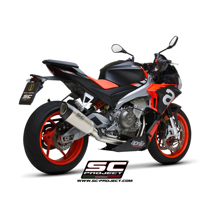 SC-Project Exhaust System 2-1 SC1-R | Silver | Aprilia Tuono 660