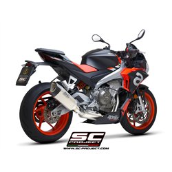 SC-Project Uitlaatsysteem 2-1 SC1-R | Zilver | Aprilia Tuono 660