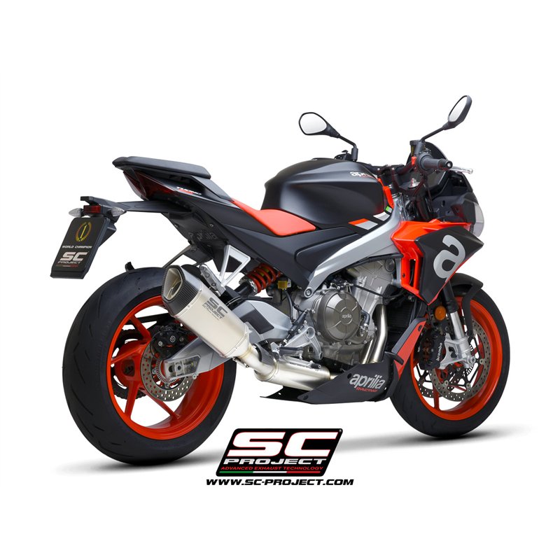 SC-Project Uitlaatsysteem 2-1 SC1-R | Zilver | Aprilia Tuono 660